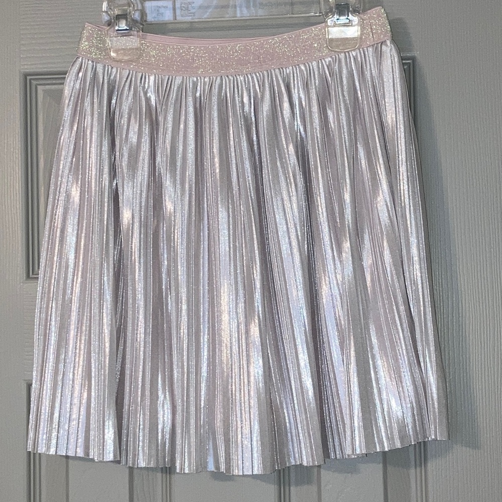 Kate Spade Girls Shimmering Silver Skirt - 14